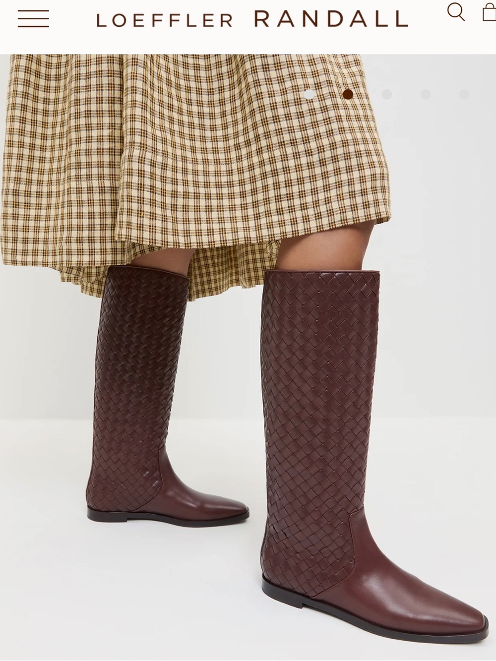 Loeffler Randall 🐻 Tilly Flat Woven Riding Boots 🐎